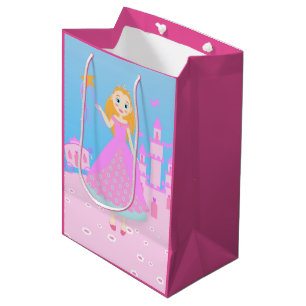 Fairytale Princess in Pink  Birthaday Party Medium Gift Bag