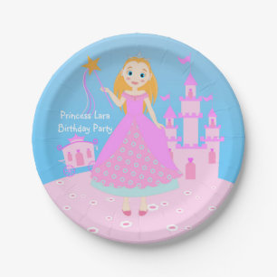 Fairytale Princess in Pink  Birthaday Party Paper Plate