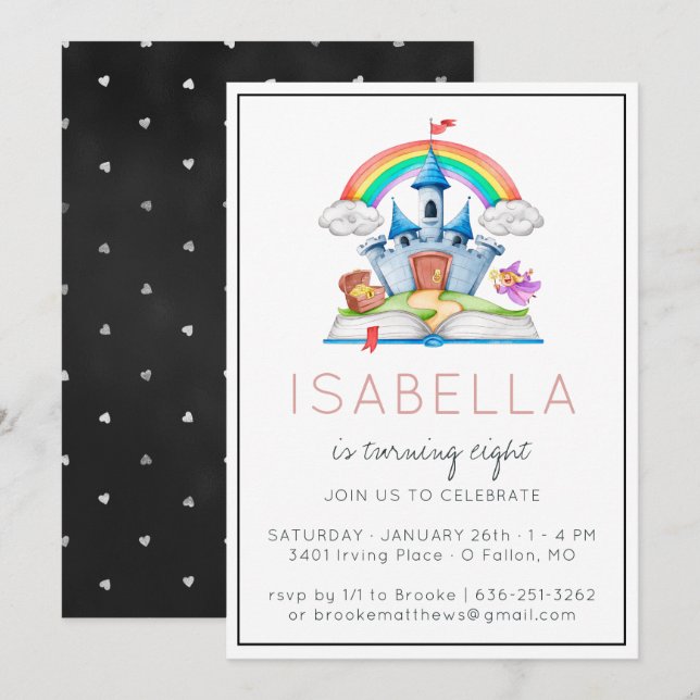 Fairytale Princess Party Invitation (Front/Back)