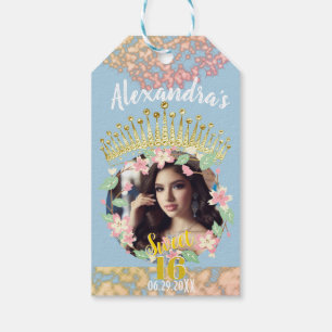 Fairytale Princess Photo Sweet sixteen Thank you  Gift Tags