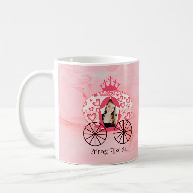 Fairytale Royal Princess Carriage Girl Birthday  Coffee Mug (Left)