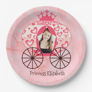 Fairytale Royal Princess Carriage Girl Birthday Paper Plate
