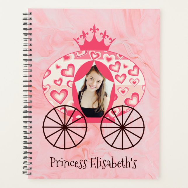 Fairytale Royal Princess Carriage Girl Birthday  Planner (Front)