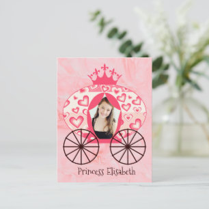 Fairytale Royal Princess Carriage Girl Birthday Postcard