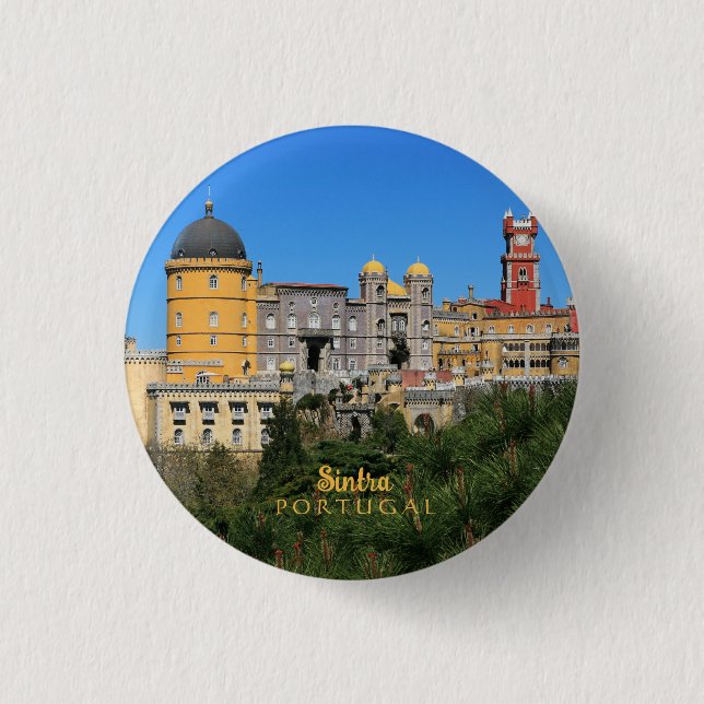 Fairytale Sintra Palace photo, in Portugal 1 Inch Round Button (Front)