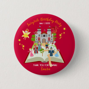 Fairytale Stories Girl Birthday Party 2 Inch Round Button