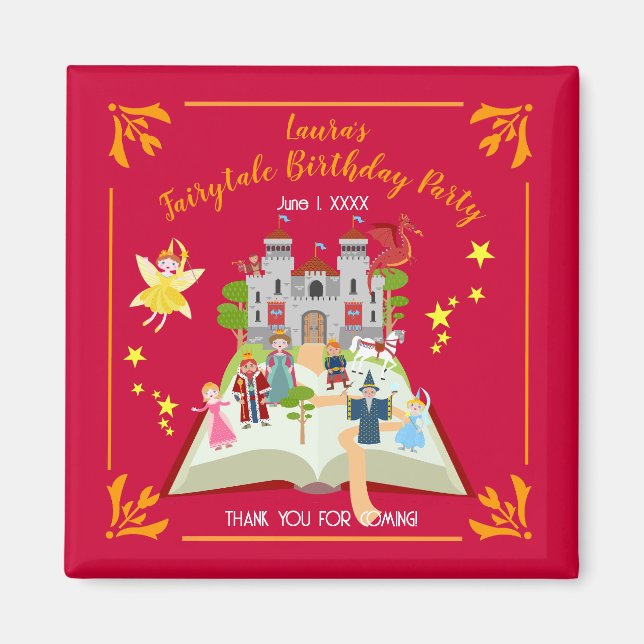 Fairytale Stories Girl Birthday Party Magnet (Front)