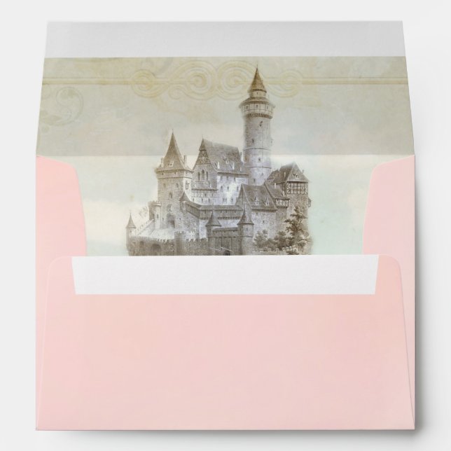 Fairytale Storybook Castle Invitation Enveloppe (Dos (Bas))