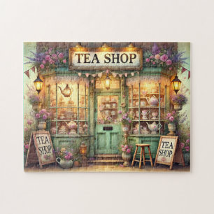 Fairytale Tea Shop Vintage Floral Cottagecore Jigsaw Puzzle