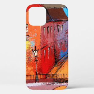 Fairytale town in orange colour. Photo of acrylic iPhone 12 Case
