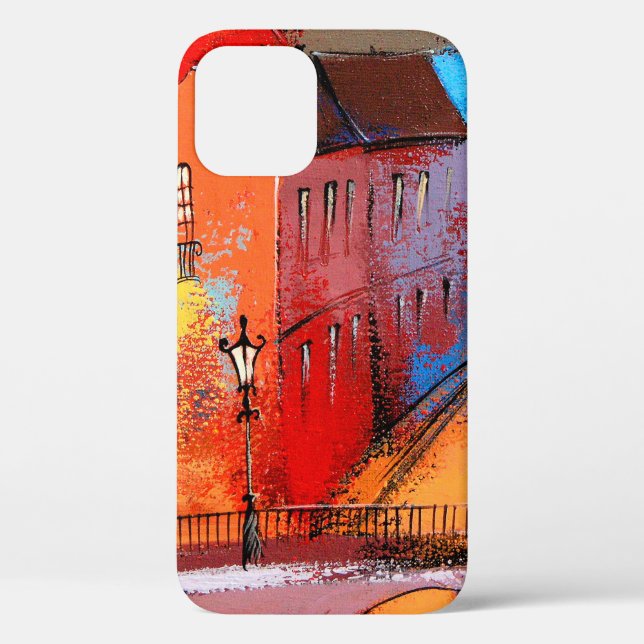 Fairytale town in orange colour. Photo of acrylic  Case-Mate iPhone Case (Back)