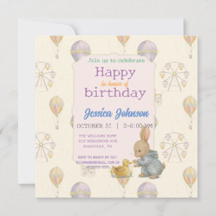 "Fairytale Vintage Amusement Park" Invitation