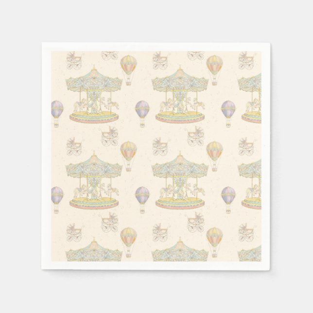 Fairytale Vintage Amusement Park Napkin (Front)