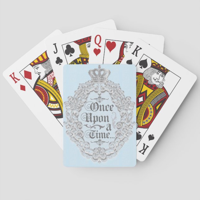 Fairytale Vintage Blue Once Upon Playing Cards (Back)