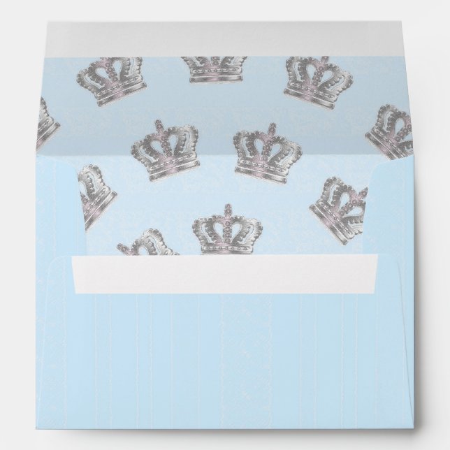 Fairytale Vintage Crown Blue Invitation Enveloppe (Dos (Bas))