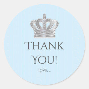 Fairytale Vintage Crown Blue Prince Party Sticker