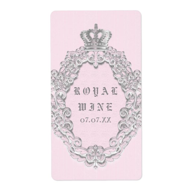 Fairytale Vintage Elegant Princess Wine Label (Front)