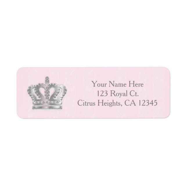 Fairytale Vintage Pink Princess Address Label (Front)