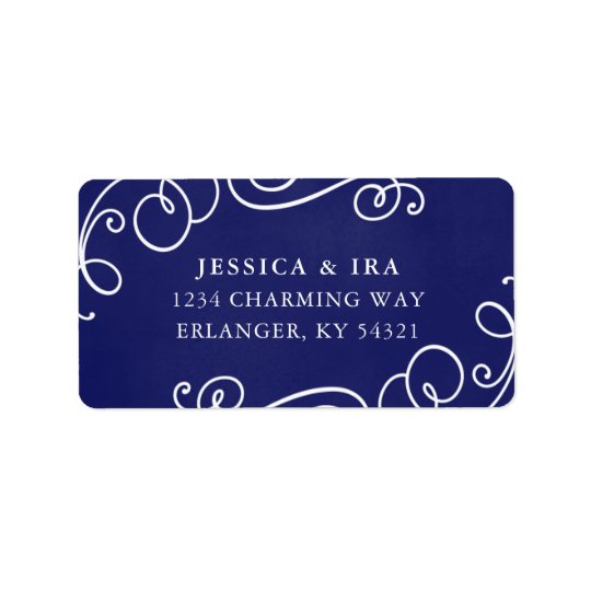 Fairytale Wedding Address Label in Royal Blue
