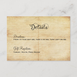 Fairytale Wedding Details Card - Once Upon A Time