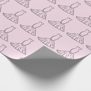 Fairytale Wedding Dress Romantic Pink Seamless Wrapping Paper