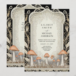 Fairytale Wedding Fairycore Mushrooms Forest  Invitation