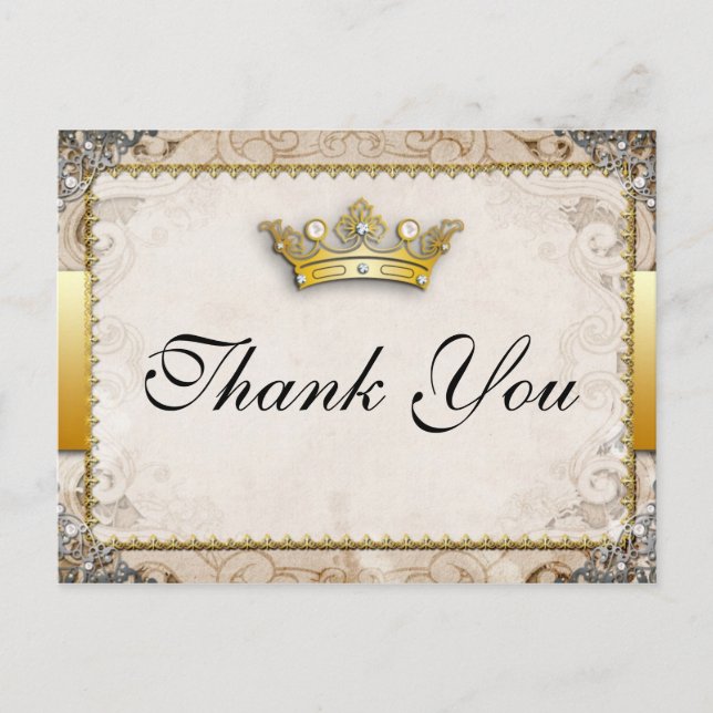 Fairytale Wedding Thank You Postcard (Front)