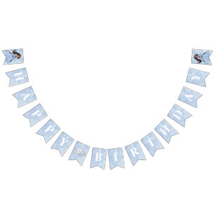 Fairytale Winter Snow Princess Birthday   Afr Am Bunting Flags