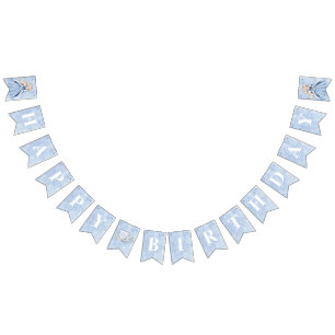 Fairytale Winter Snow Princess Birthday   Blonde Bunting Flags