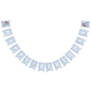 Fairytale Winter Snow Princess Birthday Red Hair Bunting Flags