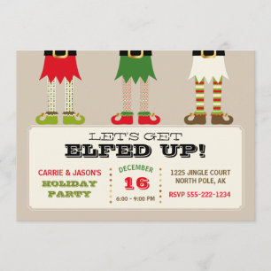 Faisons la fête avec les lutins ! Invitation de fê