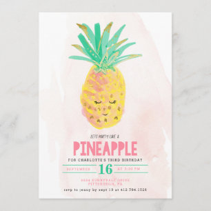 Faisons la fête comme un ananas Invitation d'anniv