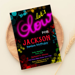 Faisons la fête de Neon Llow Invitation d'annivers