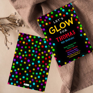 Faisons la fête de Neon Llow Invitation d'annivers