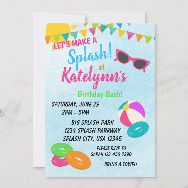 Faisons une invitation d'anniversaire éclatante (Devant)