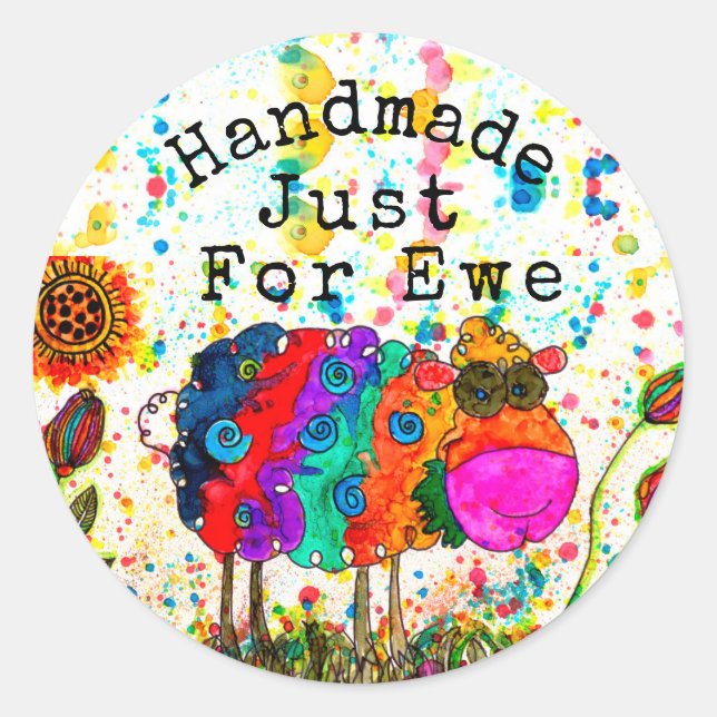 Fait à la main amusant pour Stickers Mouton Ewe (Devant)