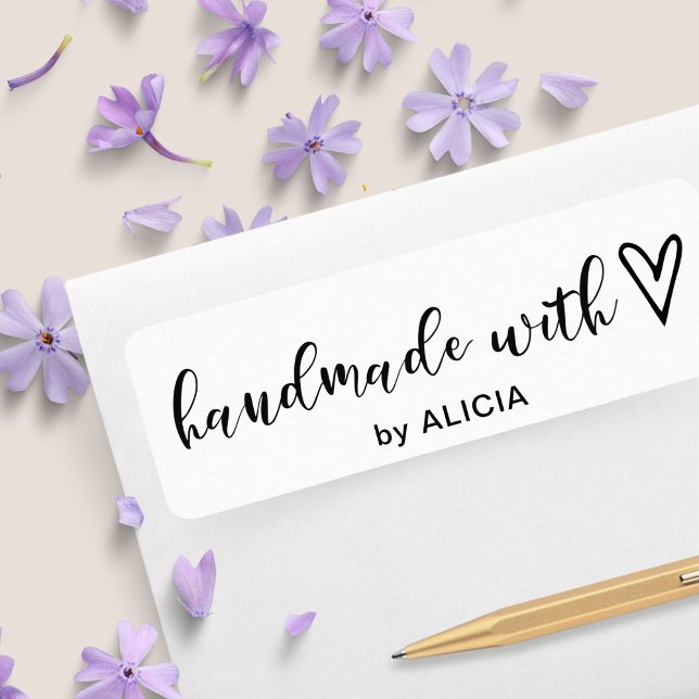 Fait à la main avec amour | Étiquette Pastel Monog (Créateur téléchargé)