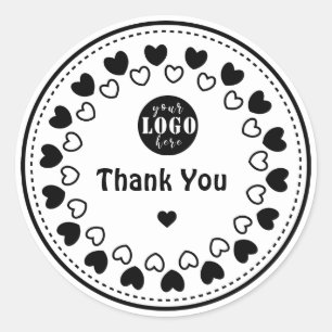 Fait à la main avec amour   merci sticker & étique