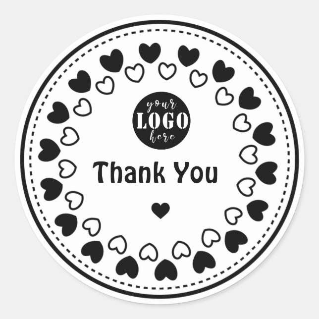 Fait à la main avec amour | merci sticker & étique (Devant)