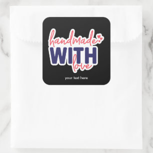 Fait à la main avec autocollant d'amour