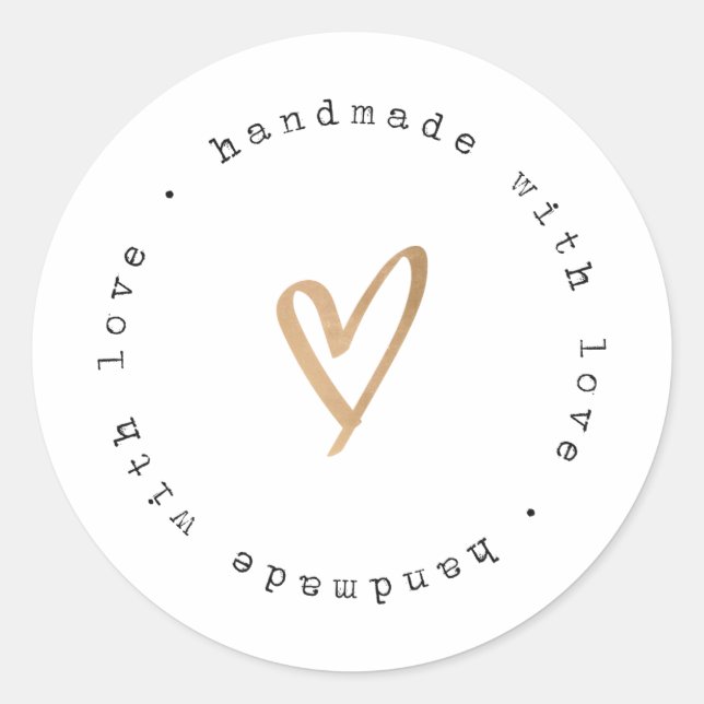 Fait à la main avec des autocollants d'amour (Devant)