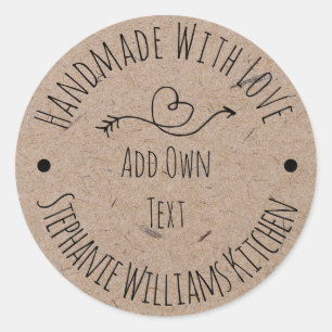 Fait à la main avec Love Kraft Étiquette papier   