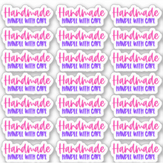 Fait à la main, avec soin - Sticker en vinyle