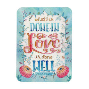 Fait Dans L'Amour Citation Boho Magnet Floral