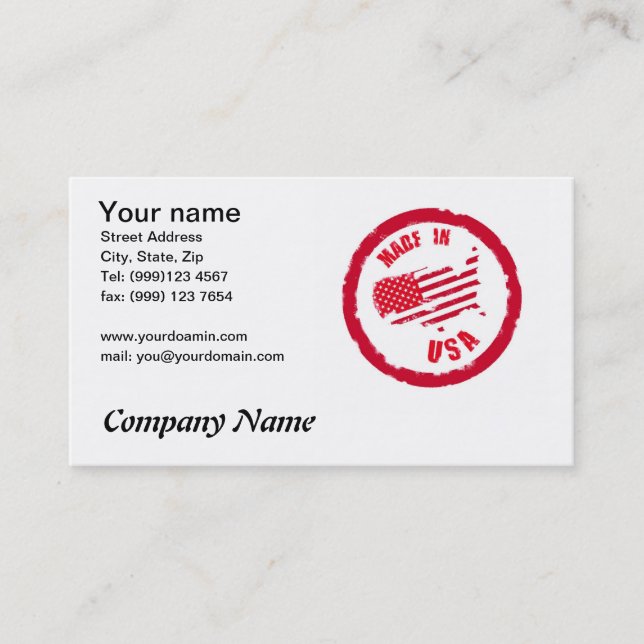 Fait dans le carte de visite de conception de (Devant)