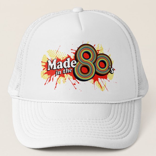 Fait dans le casquette rouge de floc des années 80 (Devant)