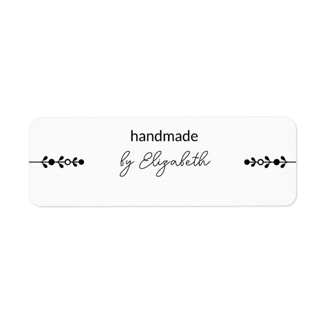 Fait main par nom en écriture cursive ligne décora (Devant)