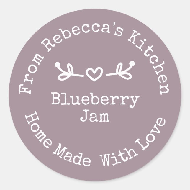 Fait maison avec amour Lavande  | Étiquette de mis (Devant)