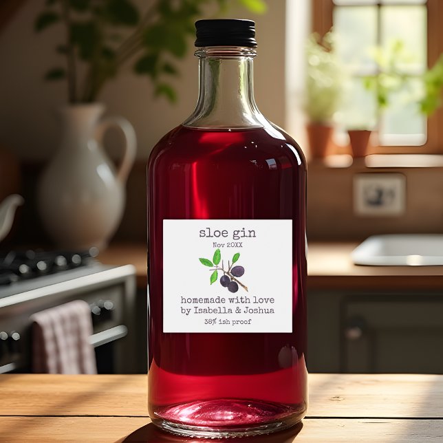 Fait maison avec amour Sloe Gin étiquette (Créateur téléchargé)