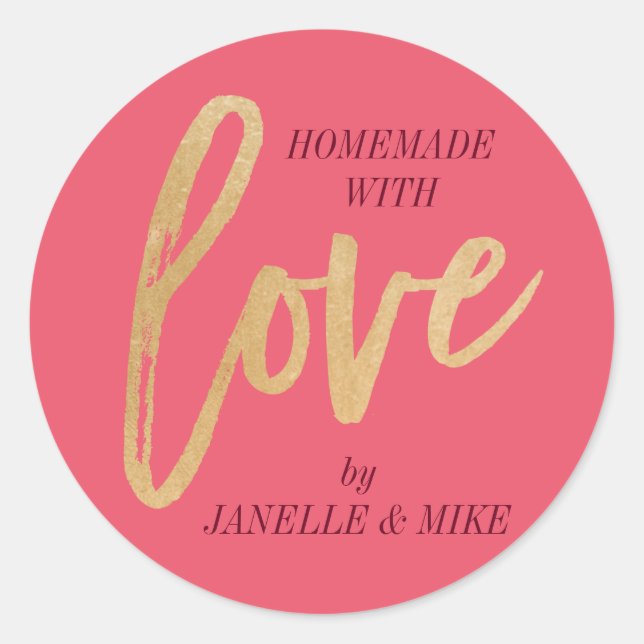 Fait maison avec autocollant Love, faux étiquette  (Devant)